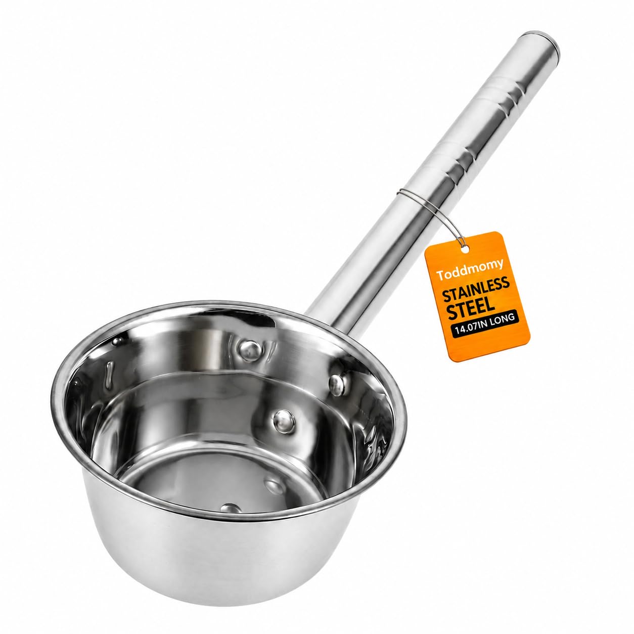 Toddmomy Water Dipper, Long Handle Water Ladle Stainless Steel Garden Watering Scoop Hair Washing Spoon Shampoo Ladle Cup Bath R