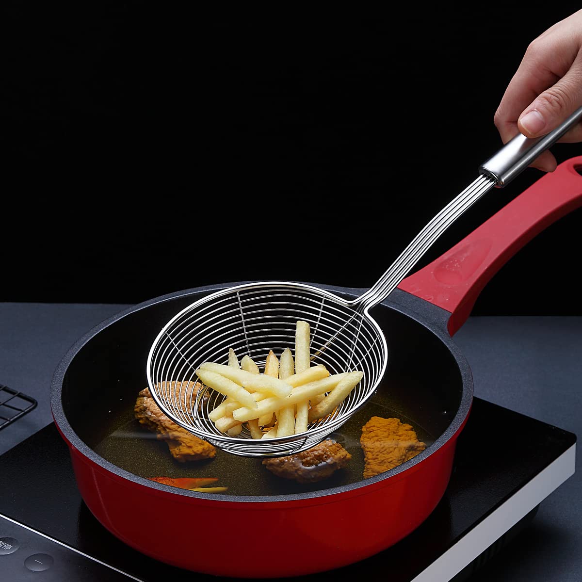 Strainer Spider Skimmers For Kitchen Cooking And Frying Food,Kyraton Stainless Steel Slotted Spoon Pasta Strainers Tomato Food S
