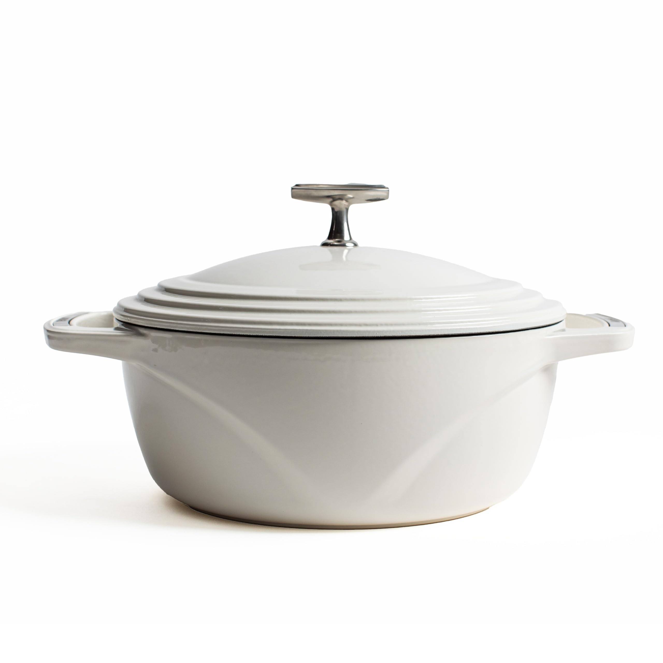 Lodge USA Enamel Dutch Oven 4.5 qt., White