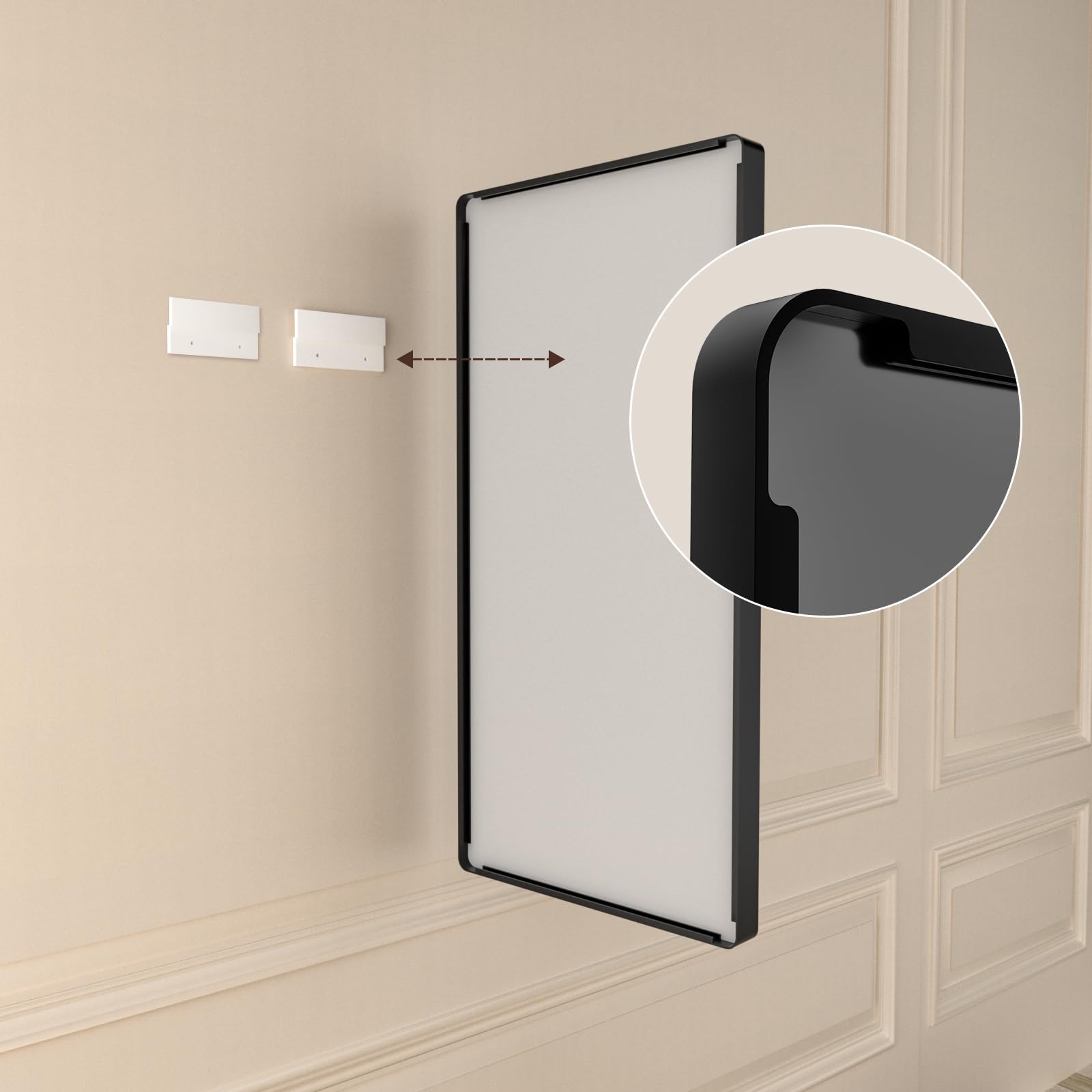 Istripmf Black Metal Framed Bathroom Mirror 38X38 Inch,Matte Black Vanity Mirror,Tempered Glass,Round Corner,Farmhouse,Decorativ