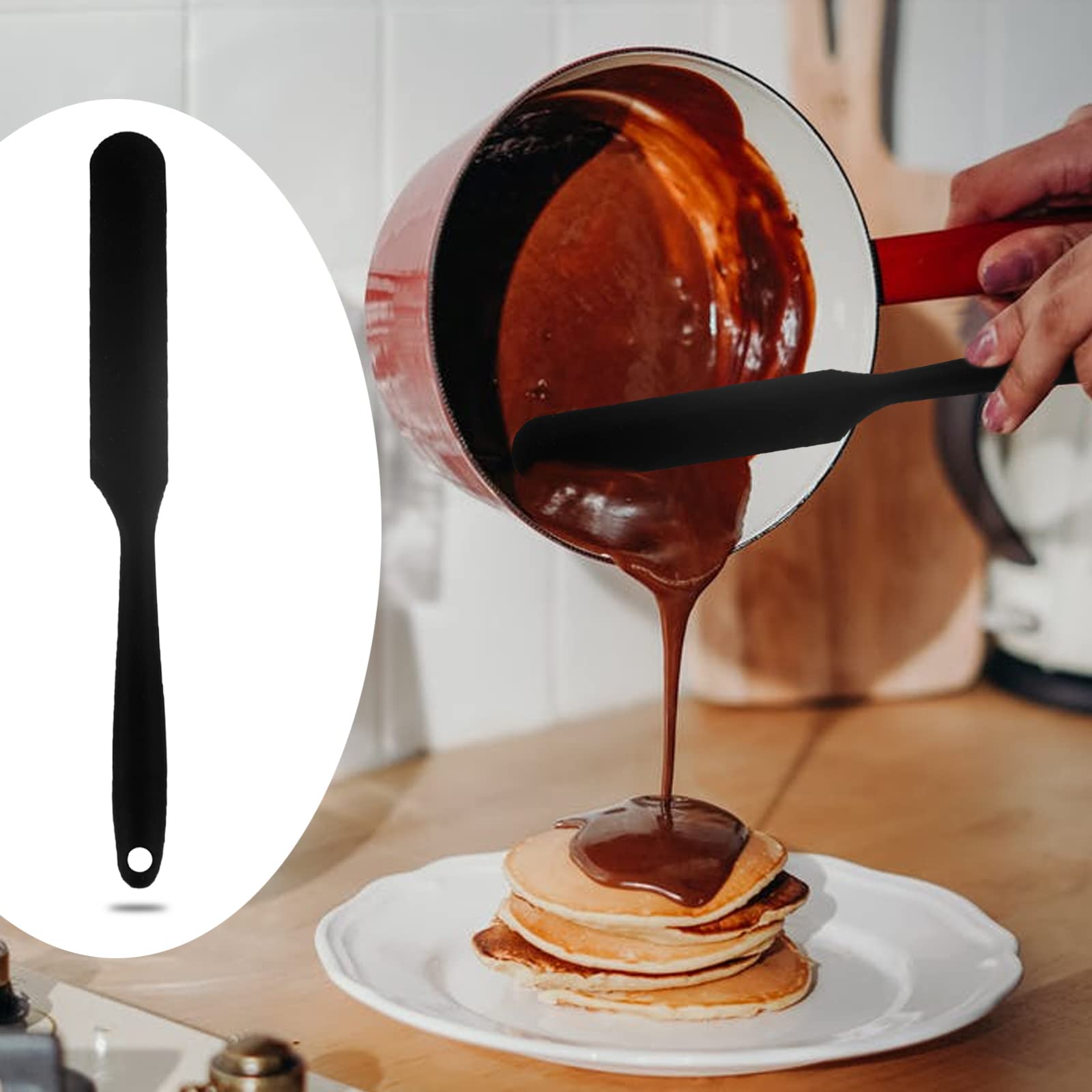 2 Pieces Long Handle Silicone Jar Spatula Non-Stick Rubber Scraper Silicone Scraper For Jars, Smoothies, Blenders Cooking Baking