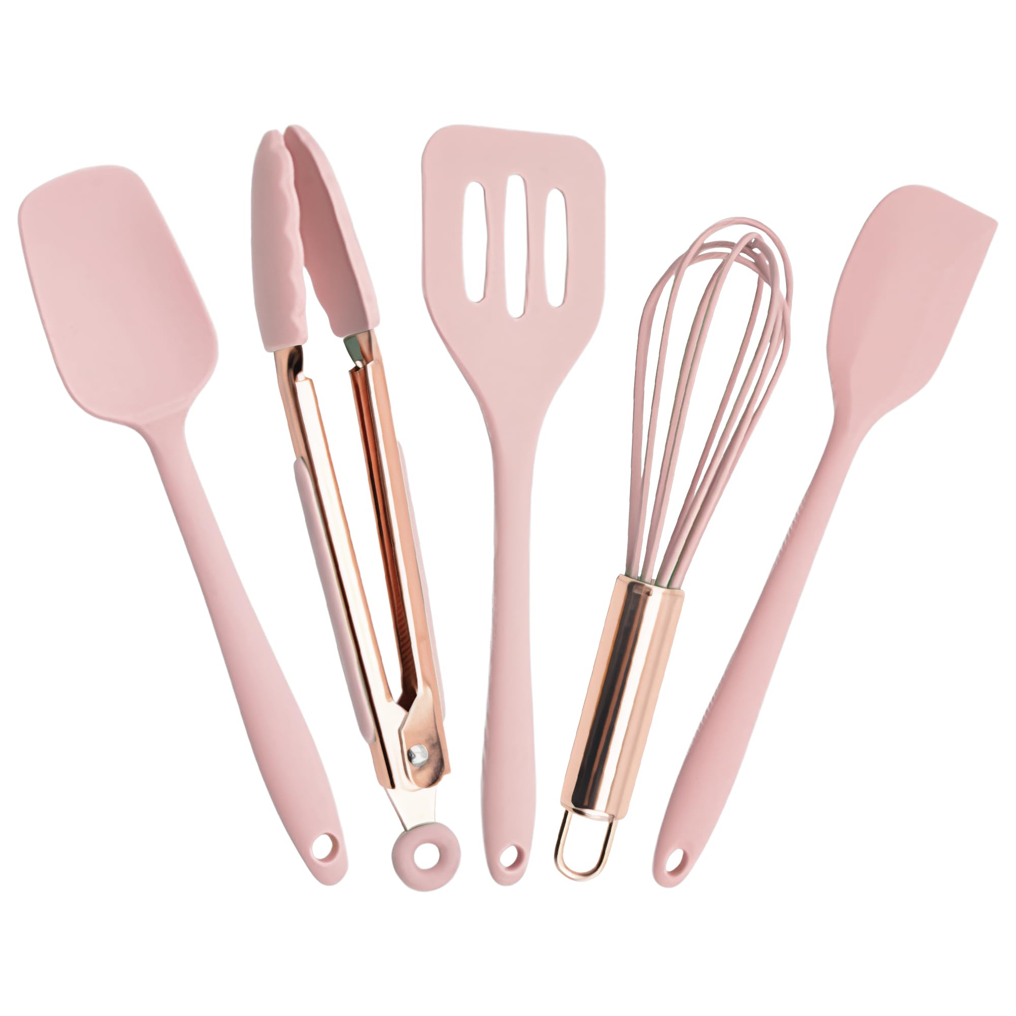 Kitchen Utensil Set,5 Pcs Mini Silicone Cooking Utensils Sets,Heat Resistant Non Stick Kitchens Gadgets BPAFree Spatula Set,Kit