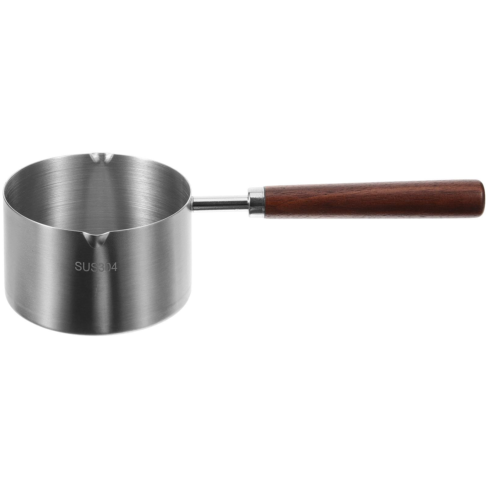 Kichvoe Small Sauce Pan Mini Oil Sauce Pot with Handle Stainless Steel Saucepan for Heating Oil Cooking Sauces 2 Pour Spouts Reu