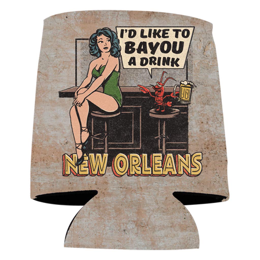Custom Bachelor Can Coolers - New Orleans Bachelor Party Can Cooler - I'D Like To Bayou A Drink Can Cooler (12)