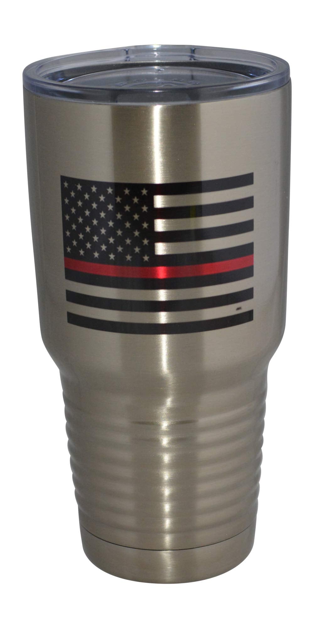 Rogue River Tactical Thin Red Line Flag Firefighter Large 30Oz Travel Tumbler Mug Cup W/Lid Vacuum Insulated Fire Fighter Depart