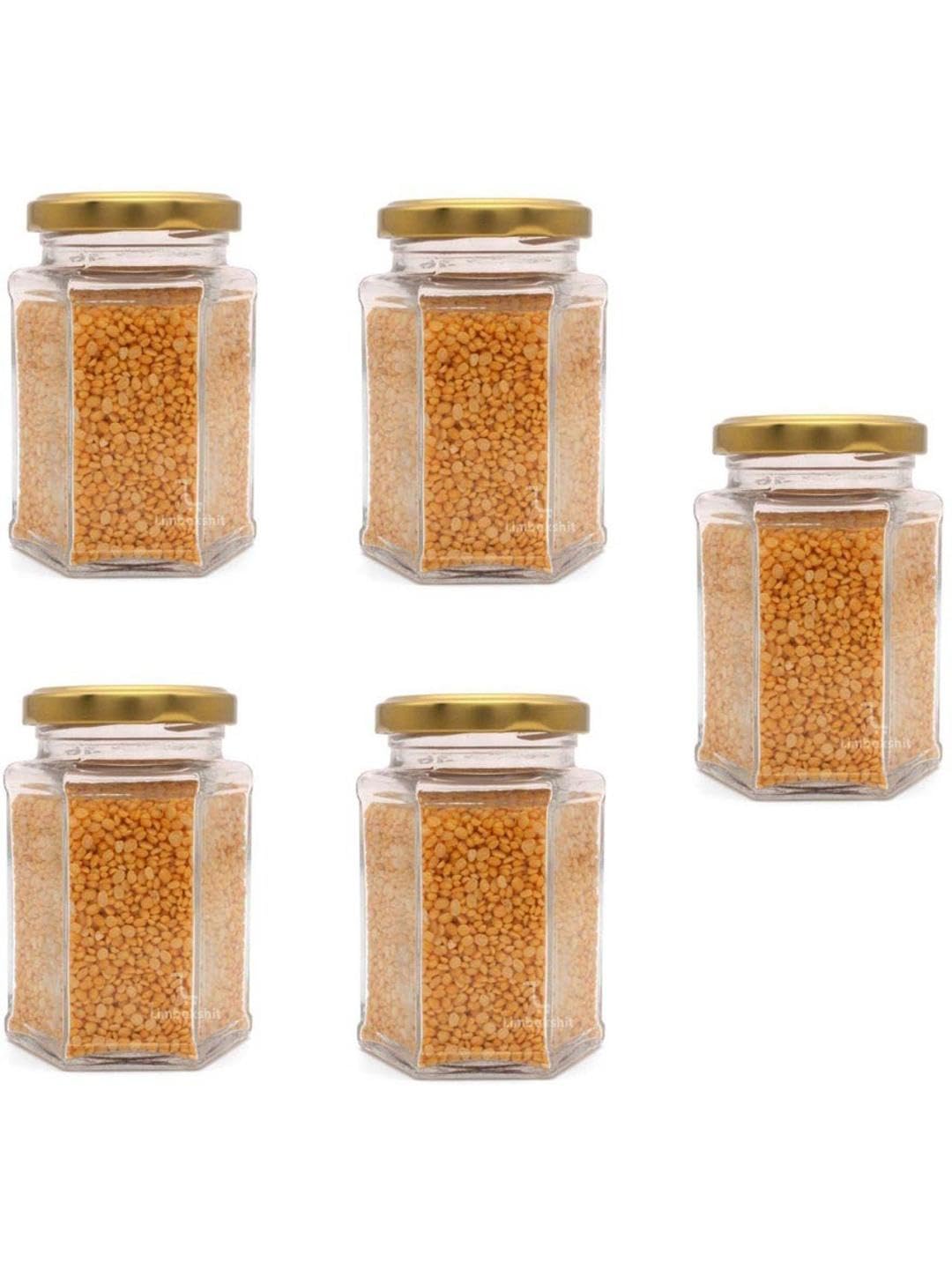 Afast Glass Jar With Lid Airtight Kitchen Container Set For Storage  400 Ml, Pack Of 5_Hu545