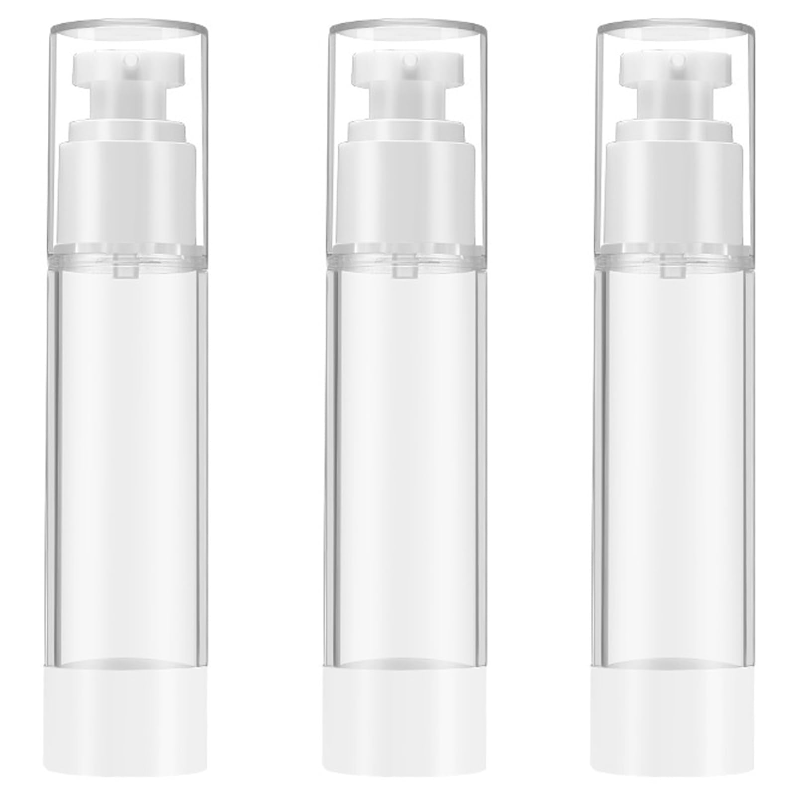 Qeuly 3 Pack Airless Pump Bottles 1.7 Oz Travel Size Pump Bottle Lotion Container Refillable Cosmetic Pump Dispensers For Founda