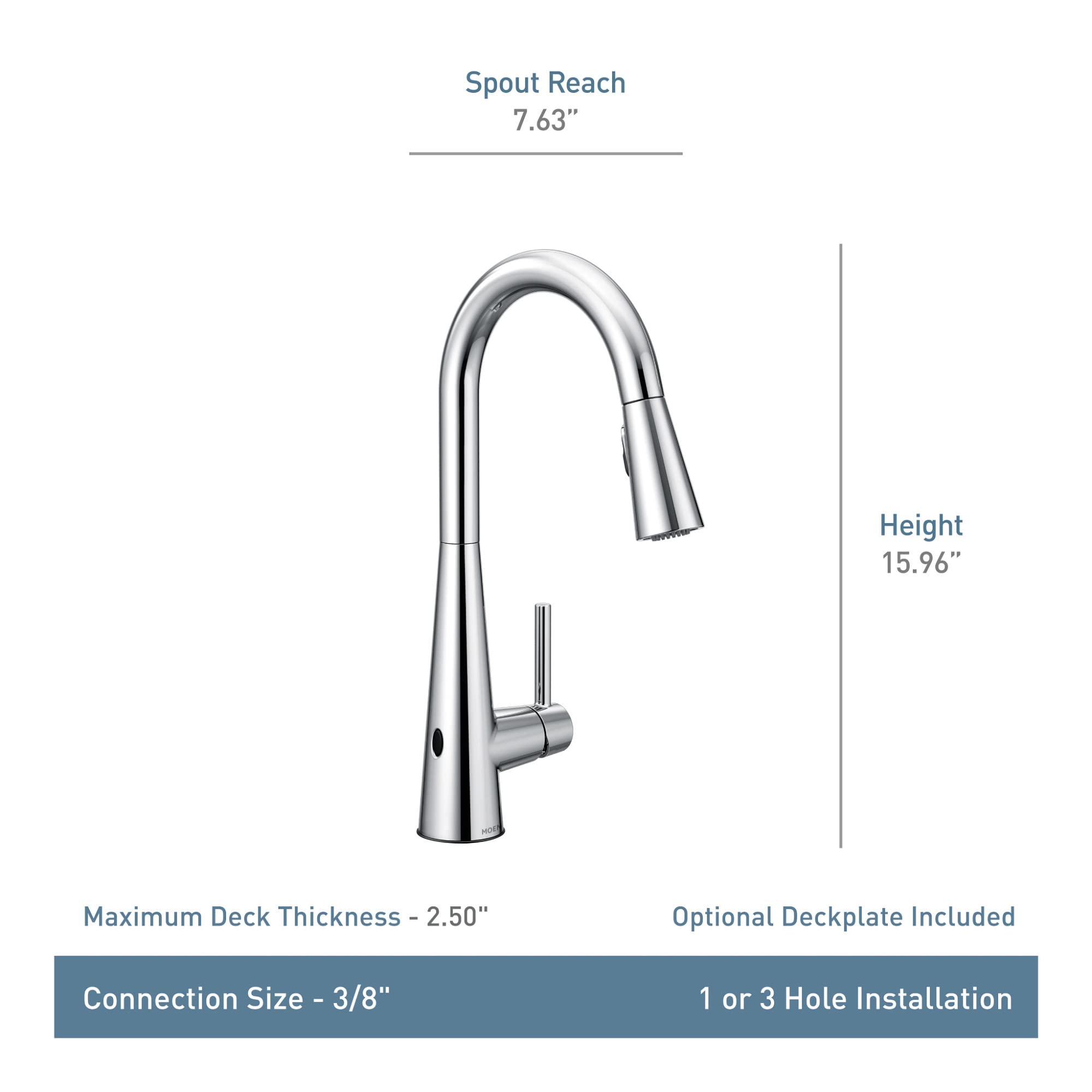 Moen Sleek Brushed Gold Motionsense Wave Sensor Touchless Kitchen Faucet, One-Handle Modern Kitchen Sink Faucet With Pulldown Sp