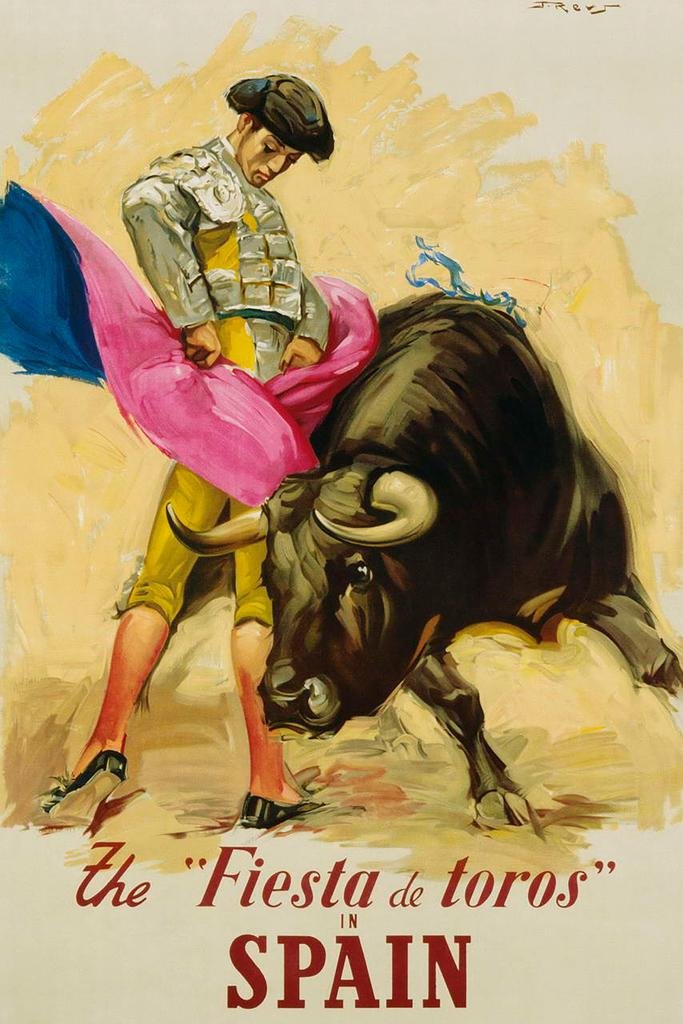 Laminated Spain The Fiesta De Toros Bullfighter Matador Vintage Illustration Travel Art Deco Vintage French Wall Art Nouveau 192