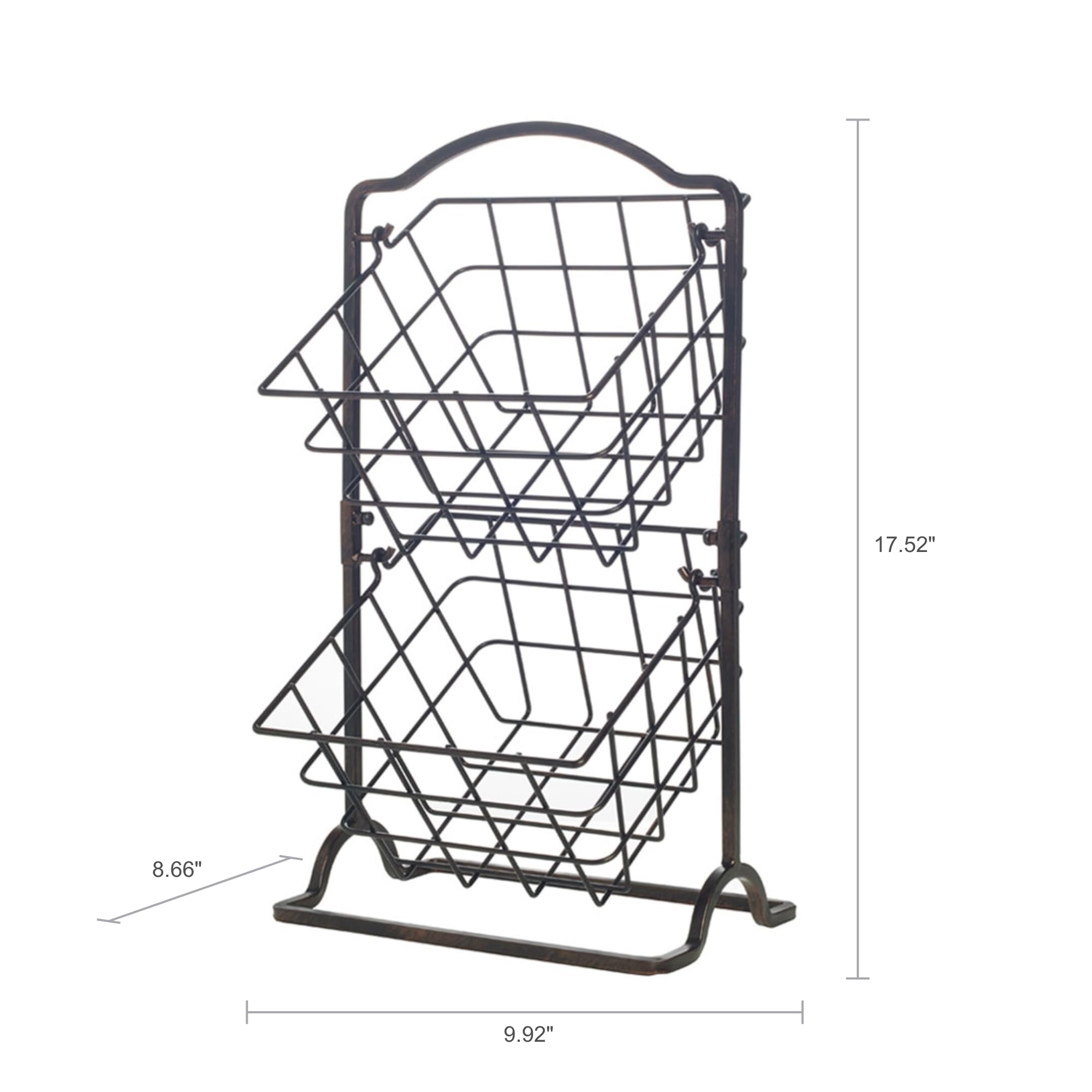 Gourmet Basics By Mikasa General Store 2 Tier Hanging Basket, Antique Black