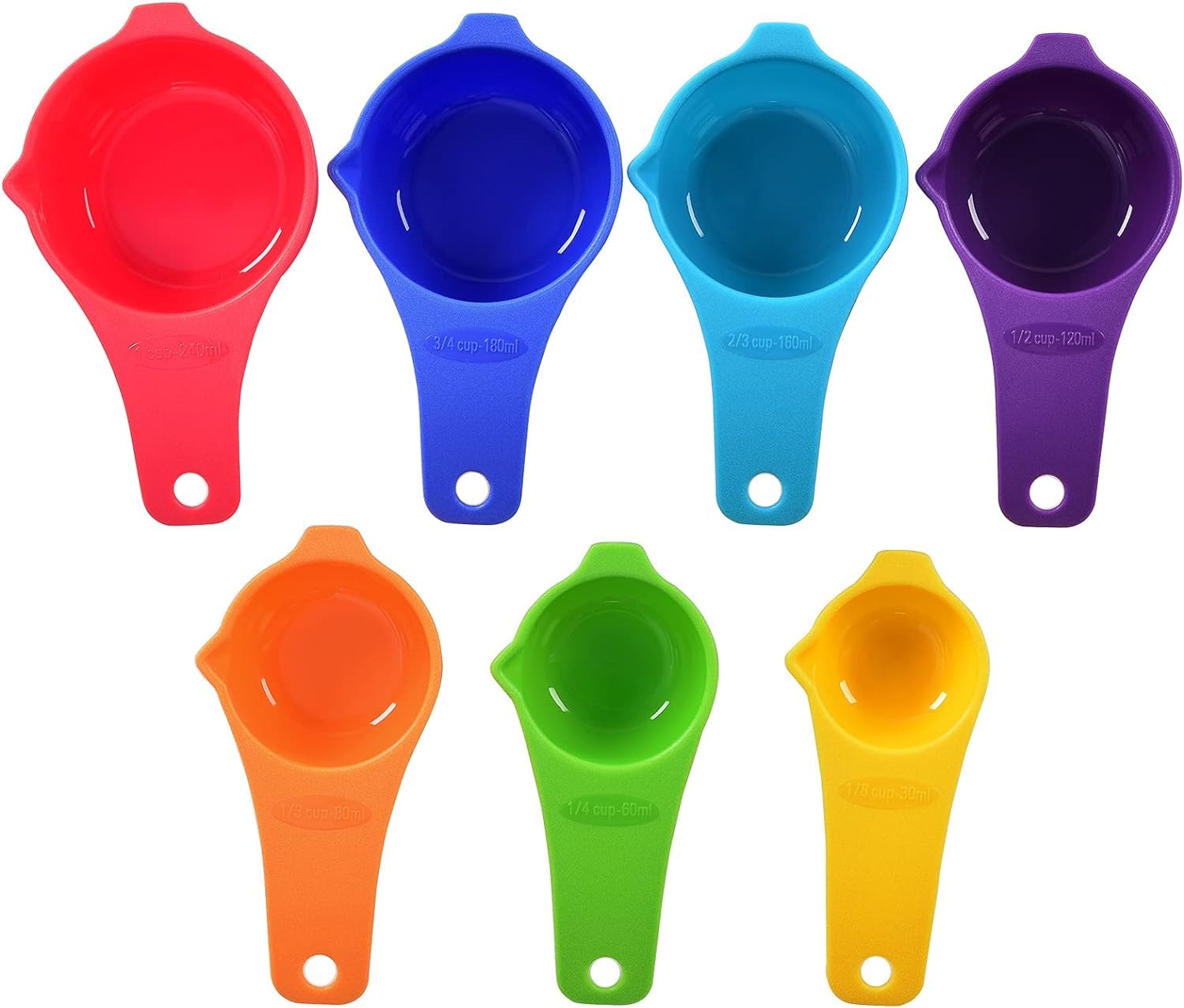 Dotinghux Measuring Cups Set Of 7, Assorted Colors