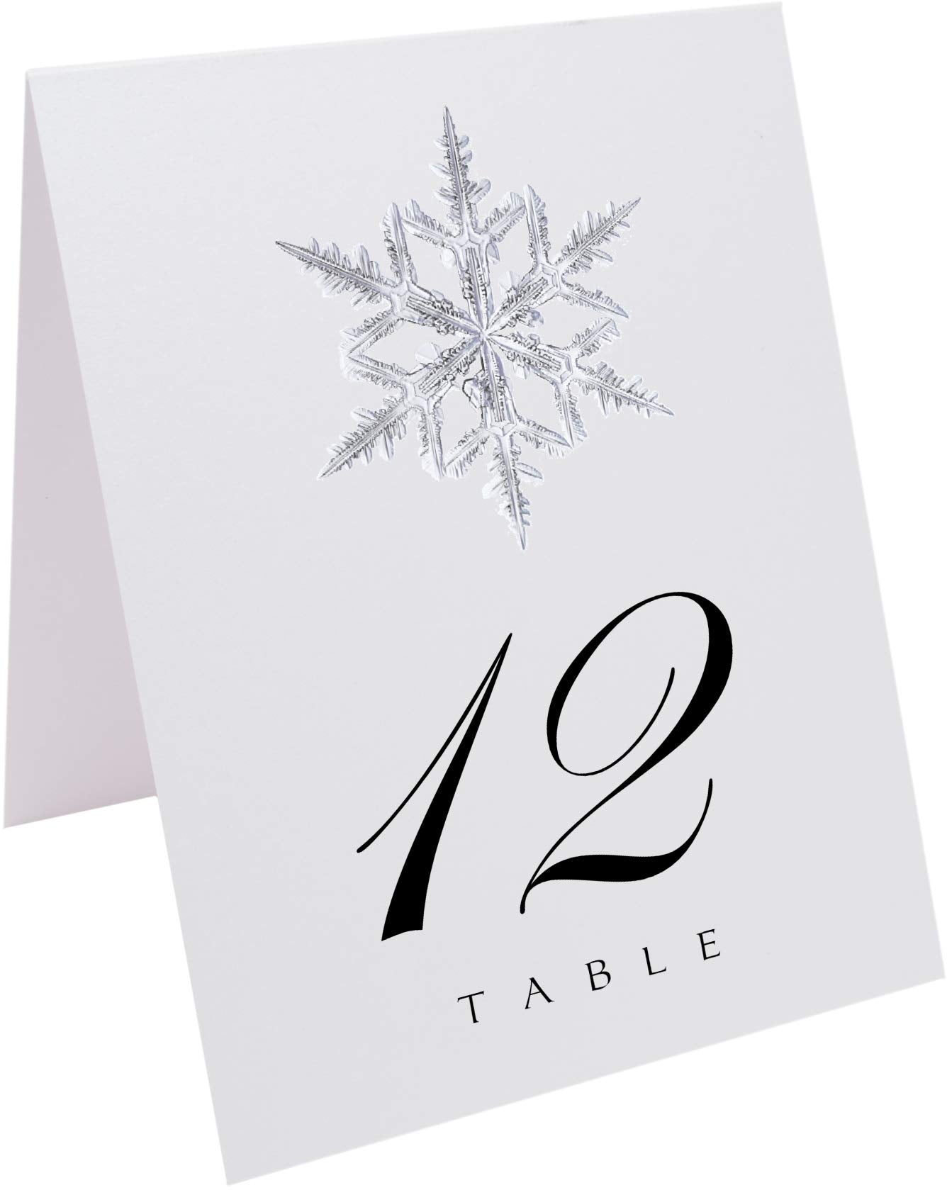 Christmas And Holiday Snowflake Wedding Table Numbers, 1-25, Double Sided, Tent Or Use In A Stand, Great For Parties & Restauran