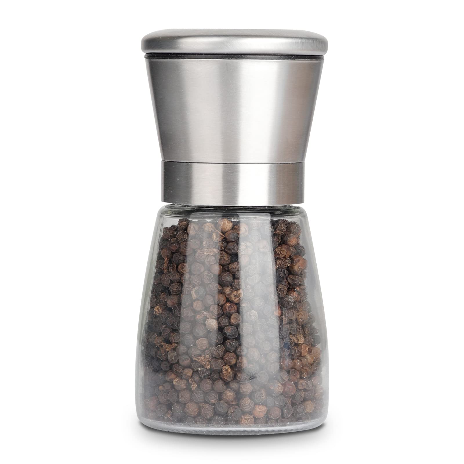 Gulex Pepper Grinder Pepper Mill, Salt Grinder Refillable,(Single Package) Adjustable Coarseness Black Pepper Grinder, Stainless