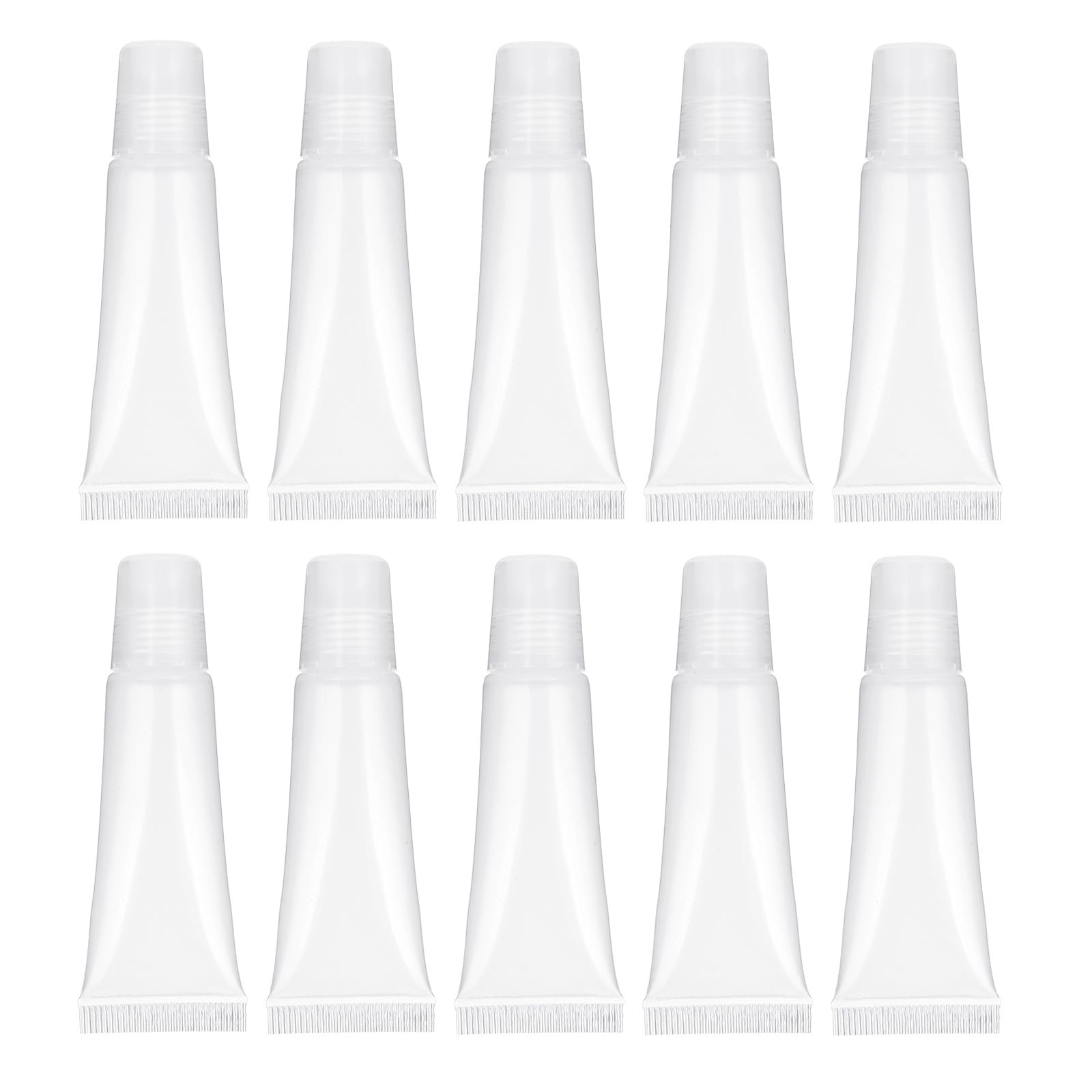 10 Pcs Refillable Travel Toothpaste Tube Empty Lip Gloss Tubes 10ml Clear Lip Balm Containers Refillable Empty Tubes Bottles Bal