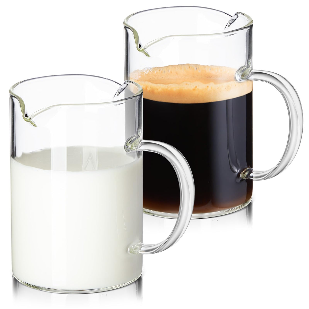 Leinuosen 2 Pcs Glass Pitcher Elegant Shaped Glass Creamer Pitcher Glass Tea Pitcher Coffee Milk Creamer Pitcher Creative Milk F