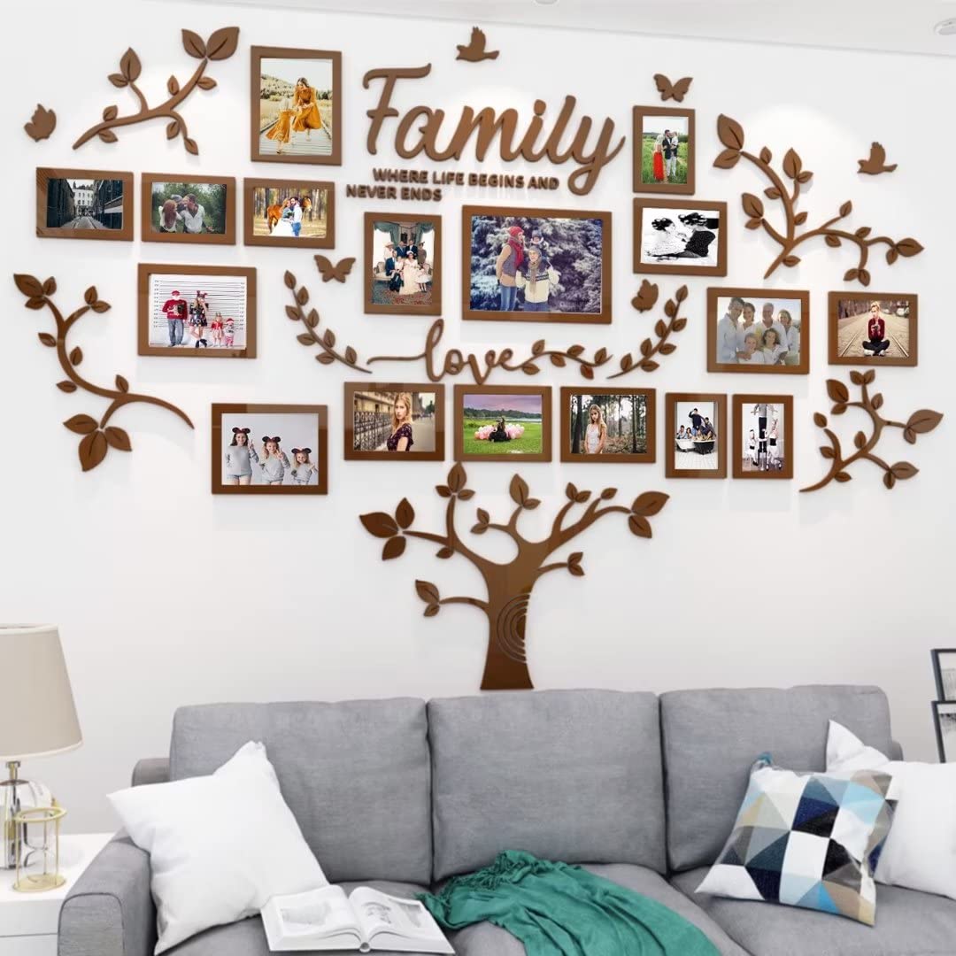 Diy Wall Decor Living Room Family Tree Wall Decor Sticker 3D Picture Frames Collage Wall Decor Living Room Decor