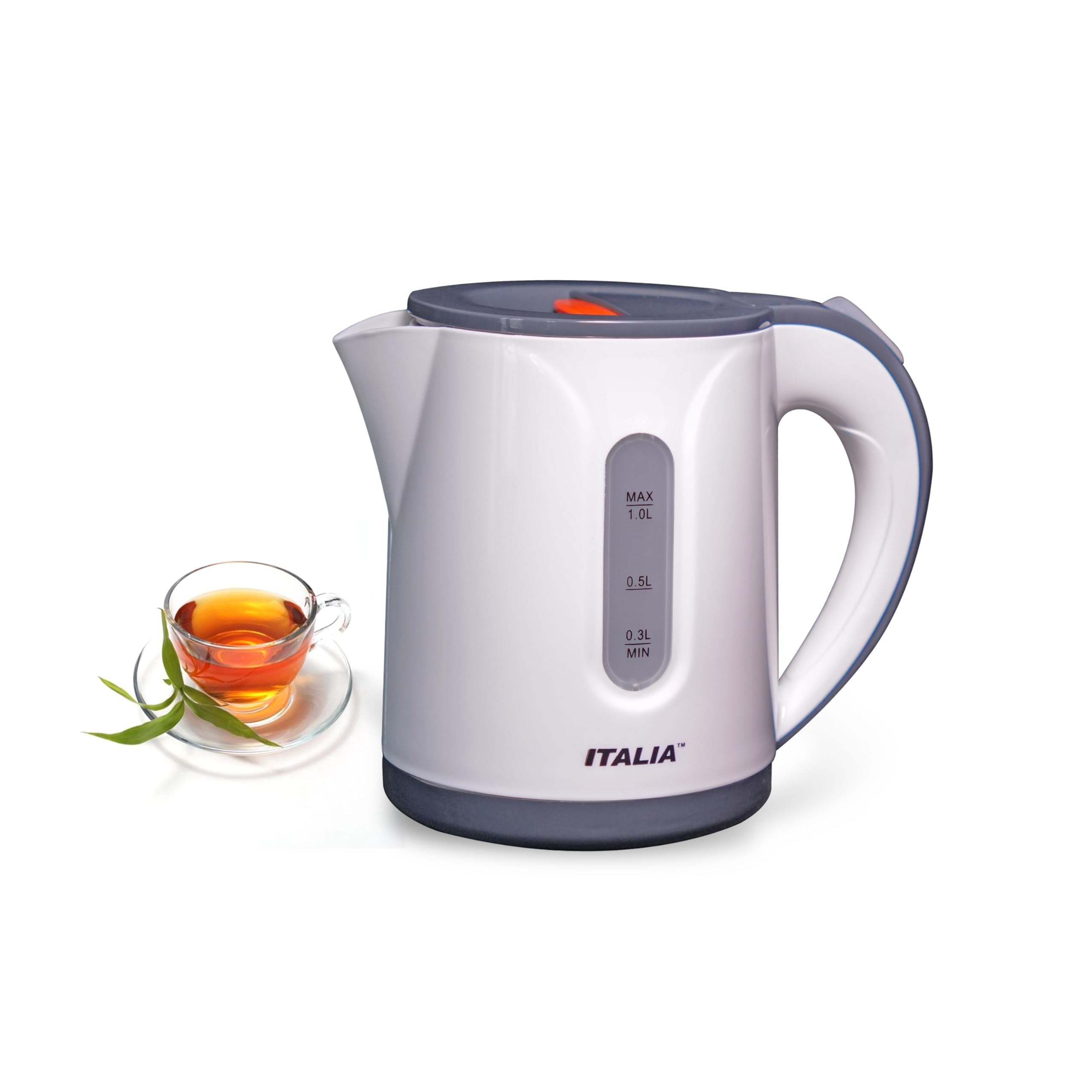 Italia 1 Litre 1000W Electric Kettle | Cool Touch Body, Auto Shut-Off & Boil-Dry Protection | 360 Cordless Jug For Tea & Coffee 