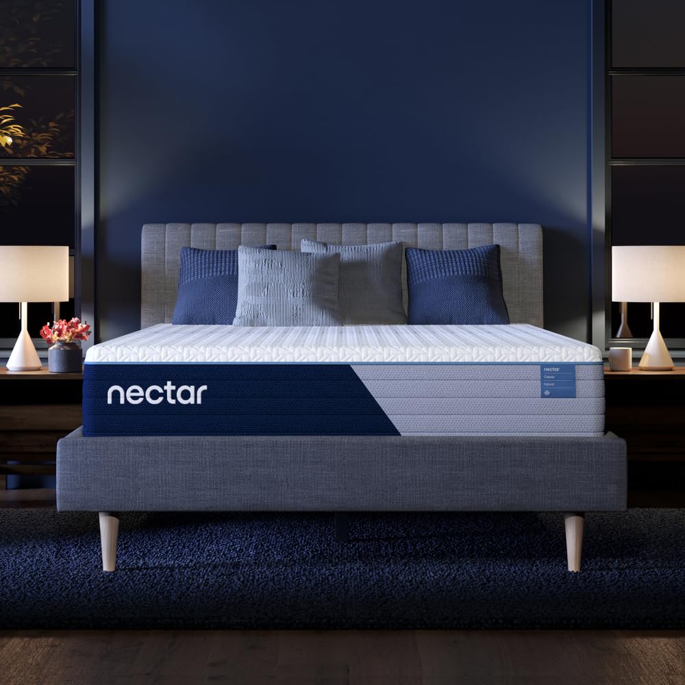 Nectar Classic Hybrid 12    King Mattress (New Version) - Medium Firm - Contouring Memory Foam & Innerspring Coils - Cooling Top