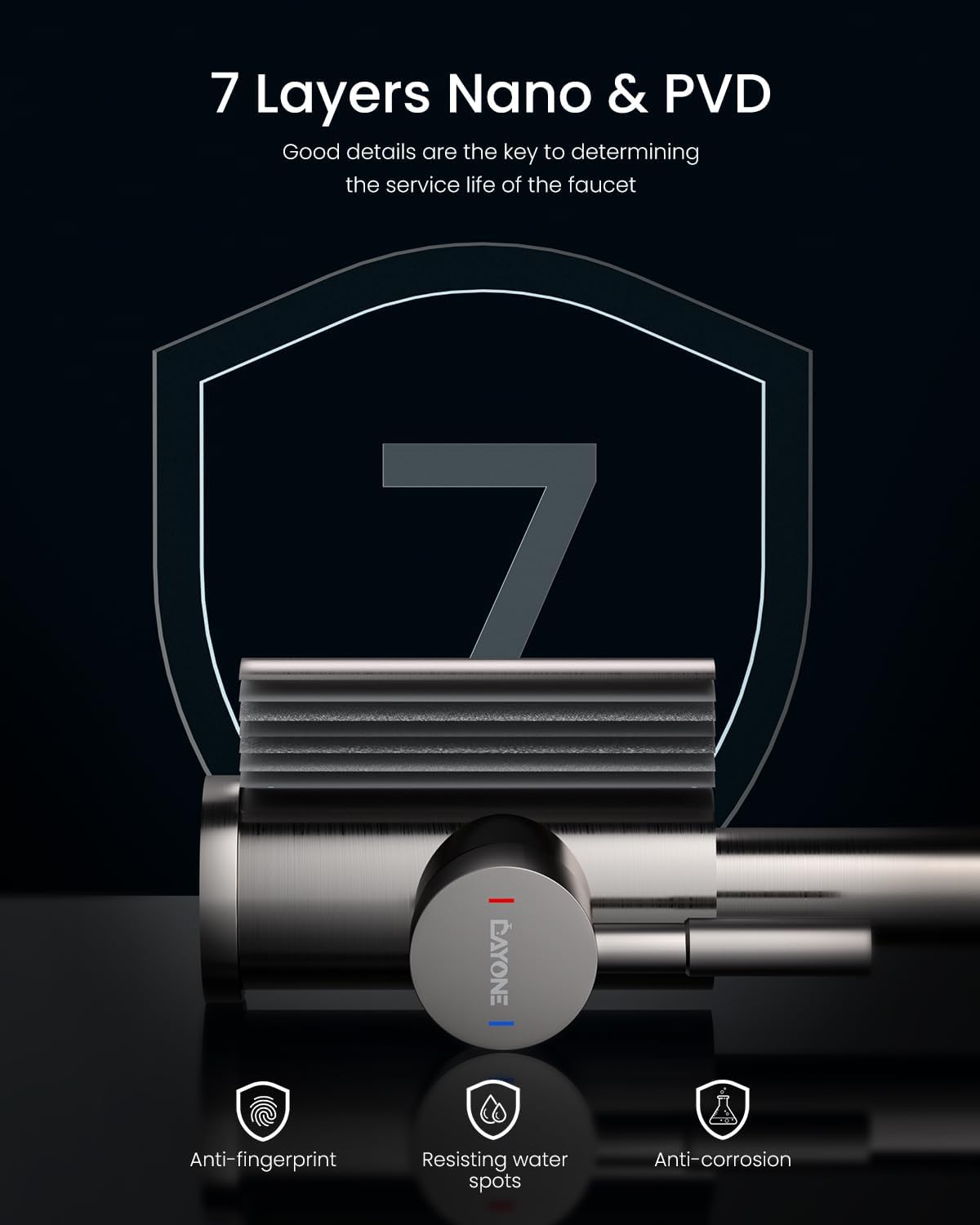 Dayone Touchless Kitchen Sink Faucet With Soap Dispenser And Pull Down Sprayer, Stainless Steel High Arc Motion Sensor Touch Fau