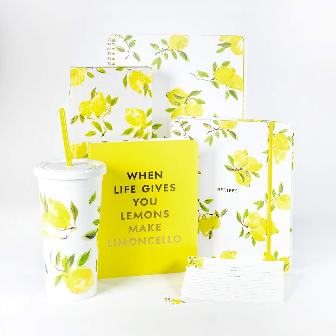 Kate Spade New York Insulated Tumbler with Reusable Straw  20 Ounce Travel Cup with Lid  Lemons
