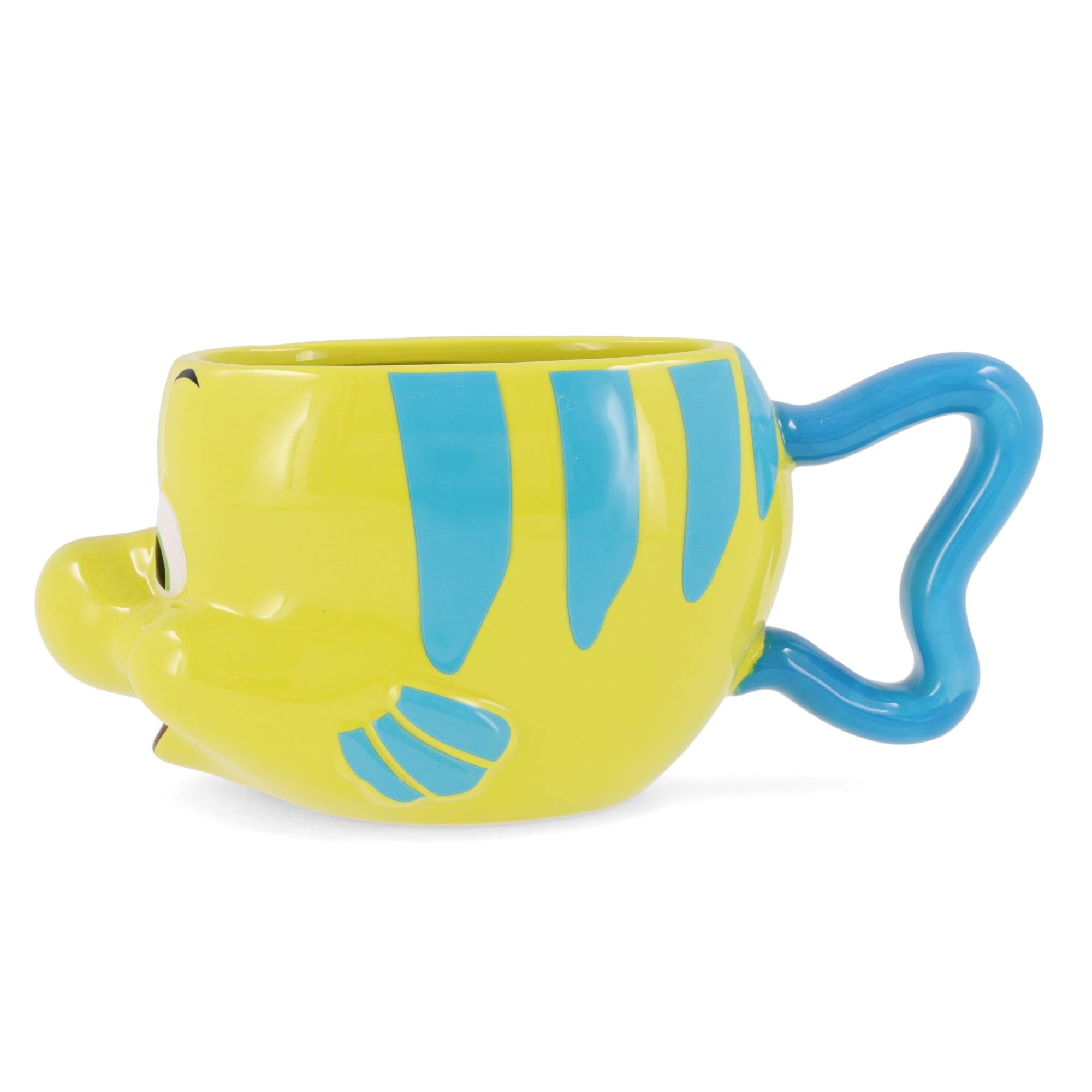 Silver Buffalo Ceramic 3D Sculpted Mug, 20 Ounces, The Little Mermaid Flounder
