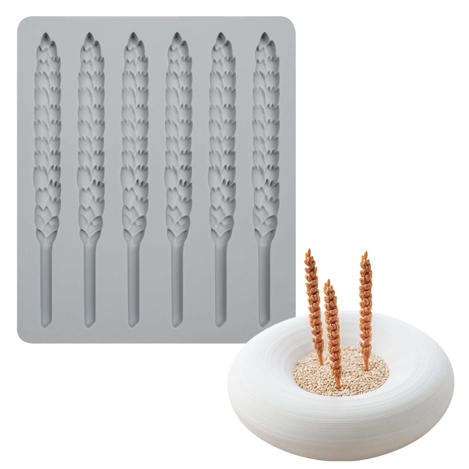 Wheat Tuile Molds Wheat Stalk Decorative Fondant Cake Mold for Polymer Clay, Sugar Craft, Leaf Cupcake Cake Decorating