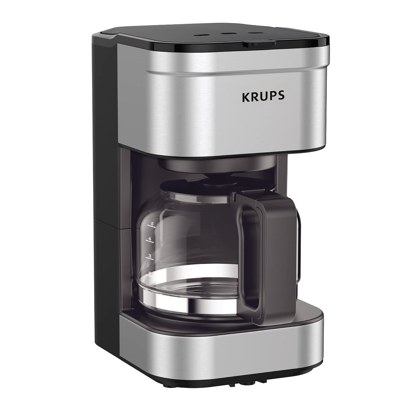 Krups: Simply Brew 5 Cup Coffee Maker, Cold Brew, Drip Free & Keep Warm Functions, Stainless Steel Coffee Machine