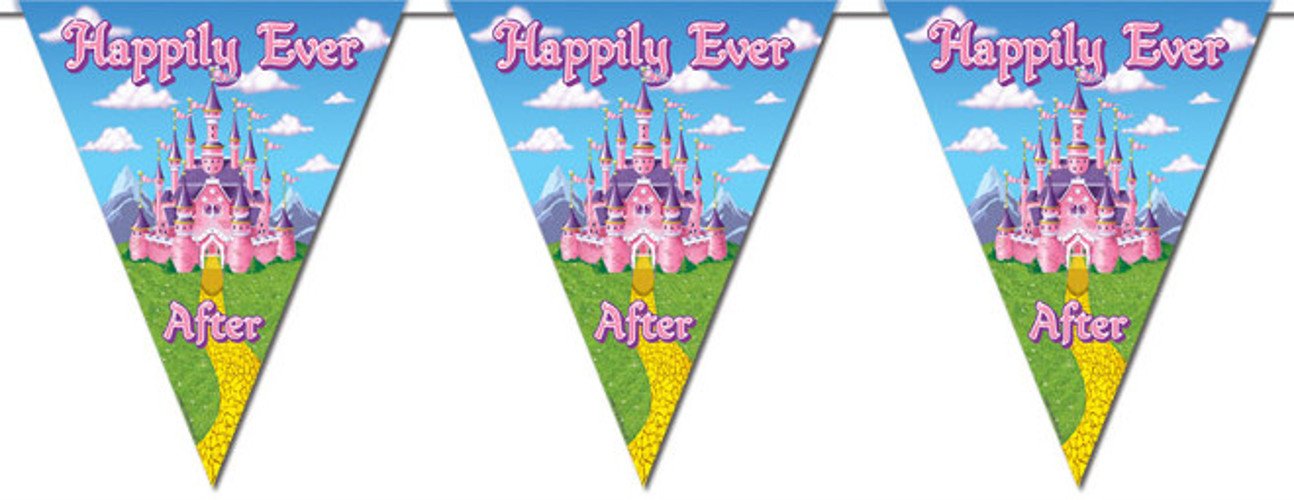 Princess Pennant Banner Party Accessory (1 Count) (1/Pkg)