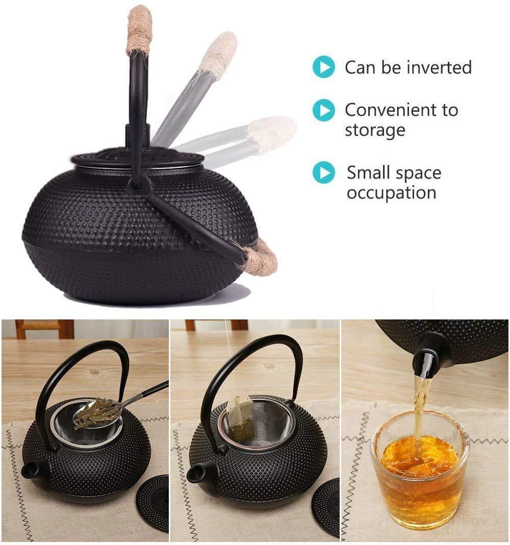 Hwagui - Japanese Cast Iron Teapot With Stainless Steel Infuser For Loose Leaf Tea And Teabags, Cast Iron Tea Kettle Stovetop Sa