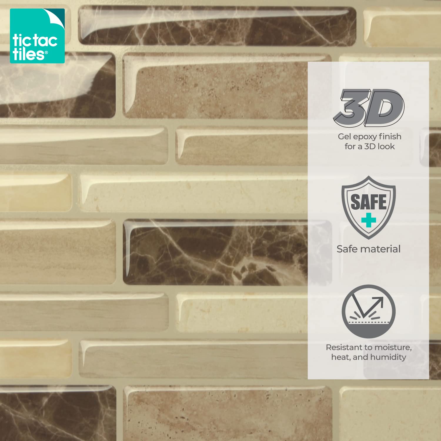 Tic Tac Tiles Peel And Stick Self Adhesive Removable Stick On Kitchen Backsplash Bathroom 3D Wall Sticker Wallpaper Tiles In Pol