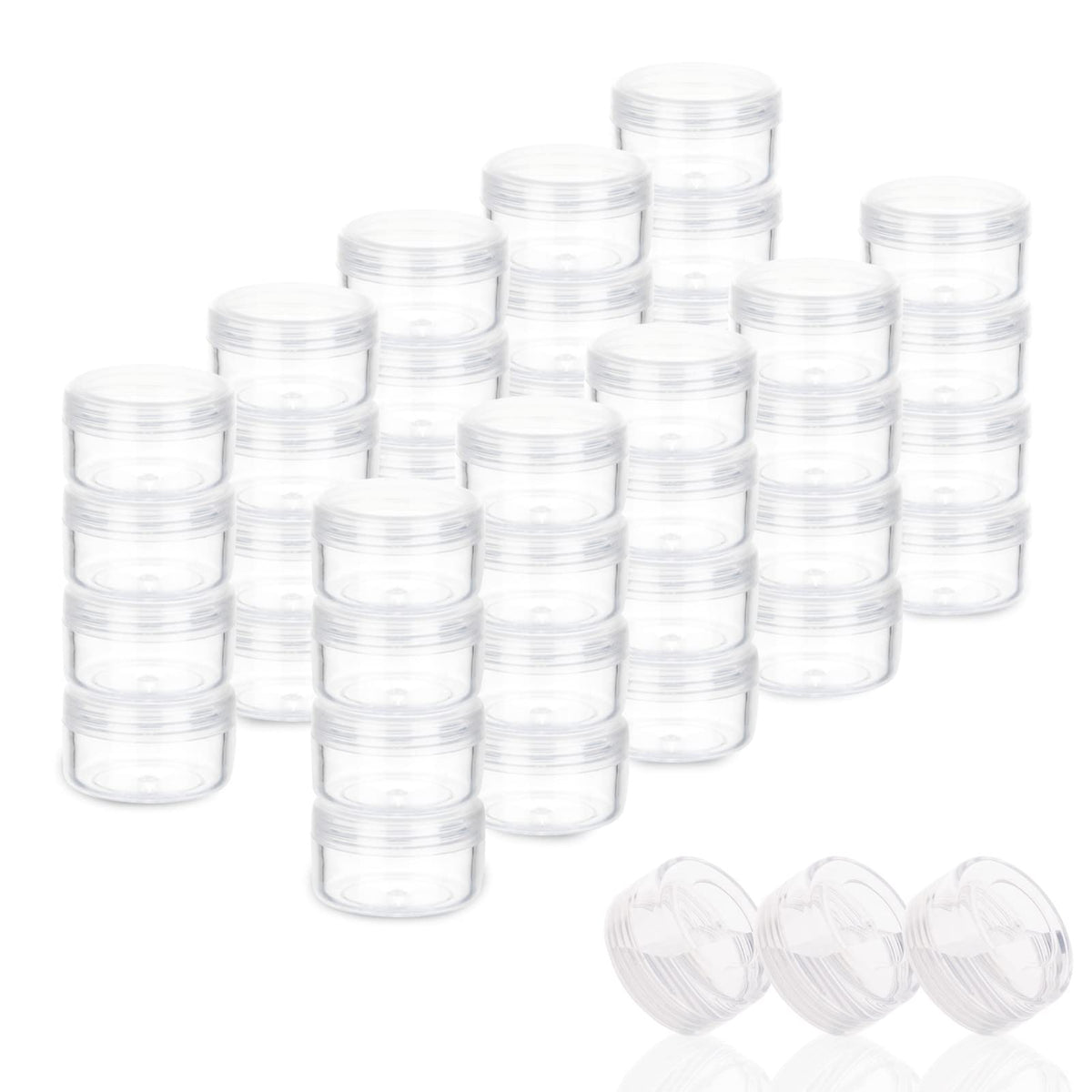 5 Gram Cosmetic Containers 50Pcs Sample Jars Tiny Makeup Sample Containers With Lids (Clear)