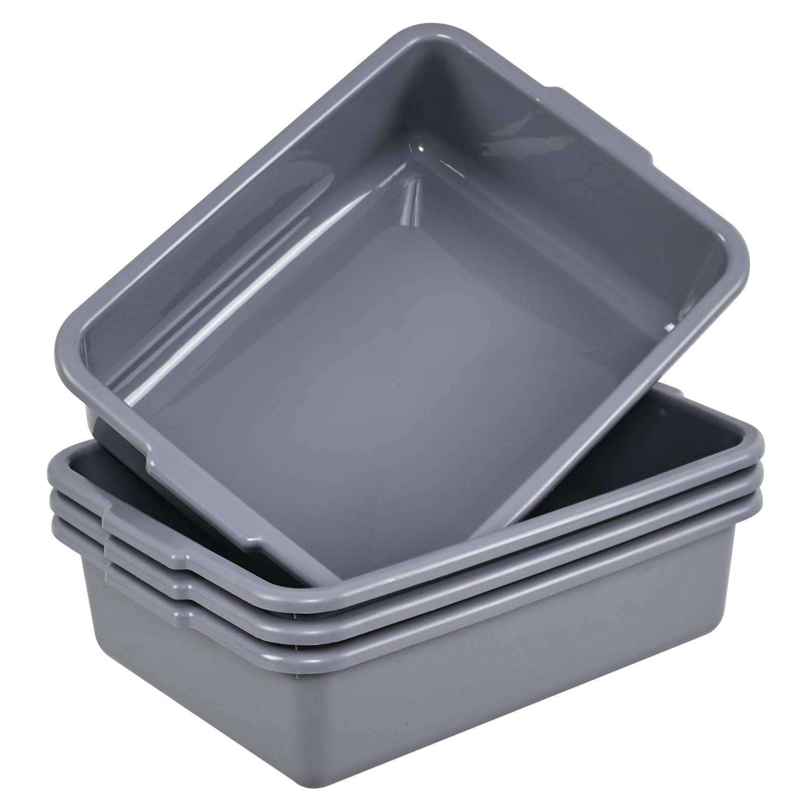 Haodehen 4Pack Commercial Bus Box Tubs, 13 L Plastic Food Storage Bins