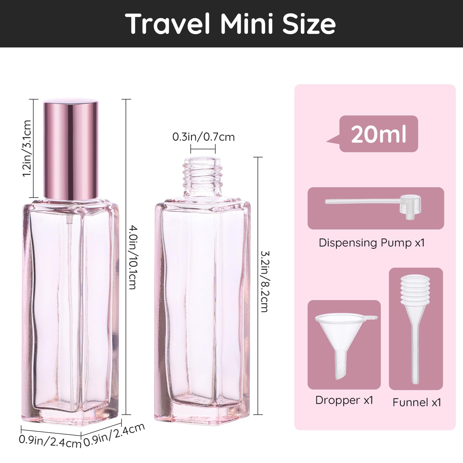 Segbeauty Travel Perfume Bottle Refillable, 5 Pack 20Ml Portable Glass Perfume Atomizer With Funnel, Empty Spray Bottles Pocket