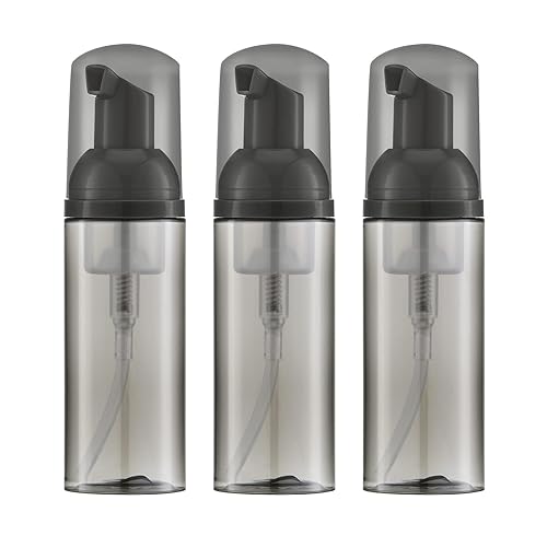 Owlyee 2Oz Foam Bottle (3Pcs) Empty Foaming Pump Dispenser For Hand Soap, Lash Cleanser, Shampoo To Travel (60Ml, Black)