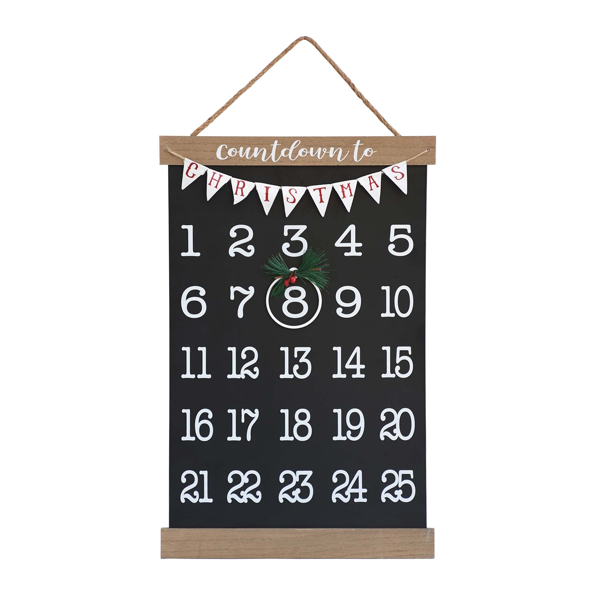 Paris Loft Christmas Countdown Sign, Countdown to Christmas Calendar, Hanging Magnetic Sign, Wood and Metal Farmhouse Decor, Adv