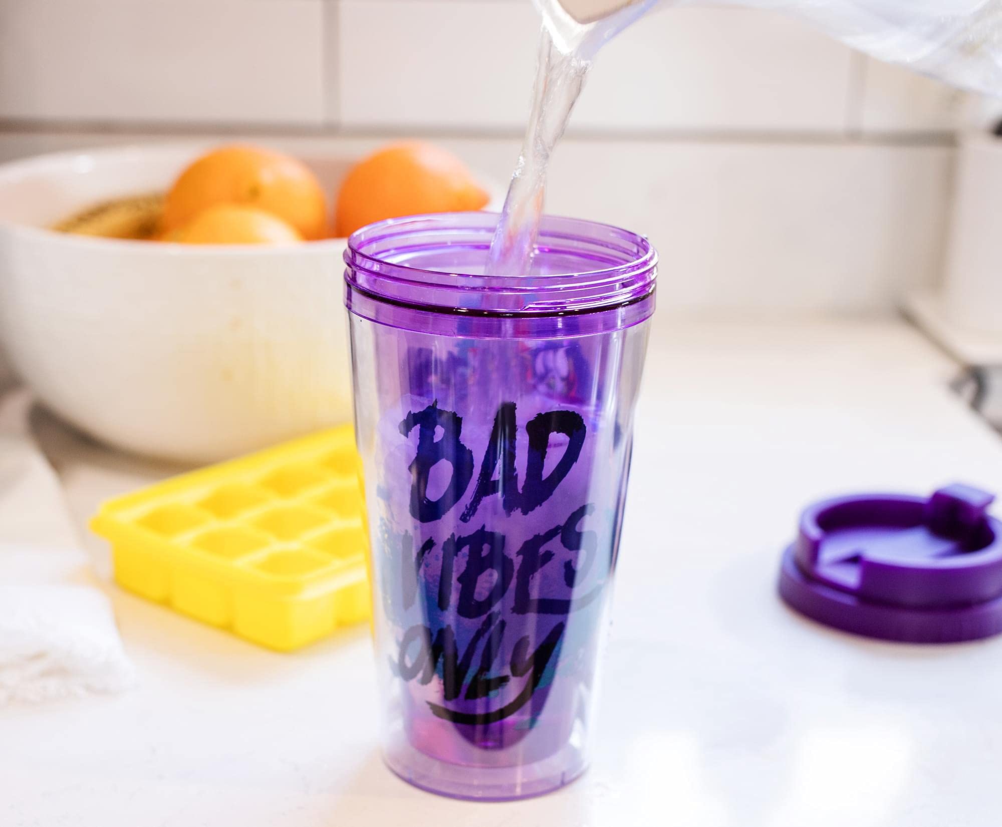 Disney Villains ''Bad Vibes Only'' Double-Walled Plastic Tumbler | Holds 16 Ounces
