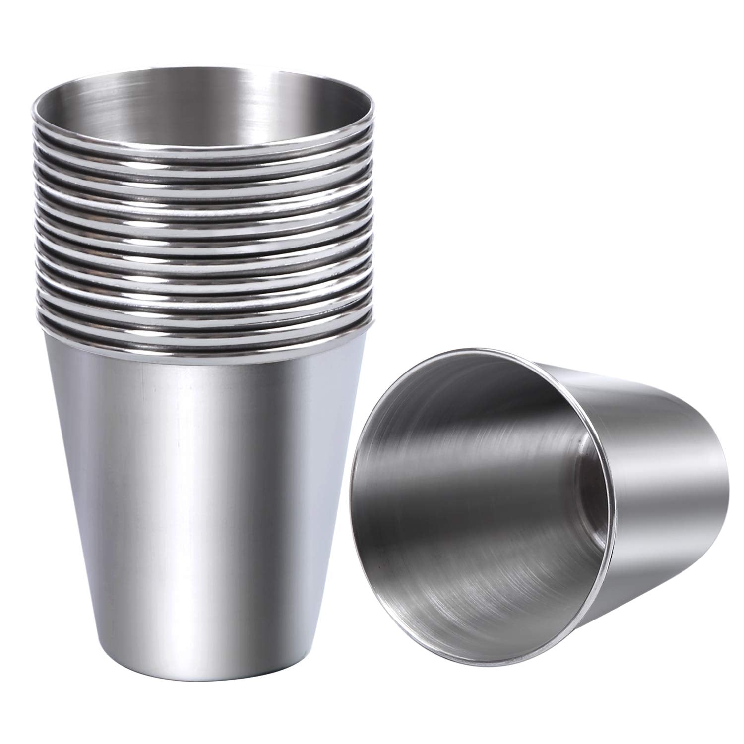 Ruisita 12 Pieces Stainless Steel Shot Cups Stainless Steel Shot Glass Drinking Tumbler (2.3 Ounce/70 Ml)