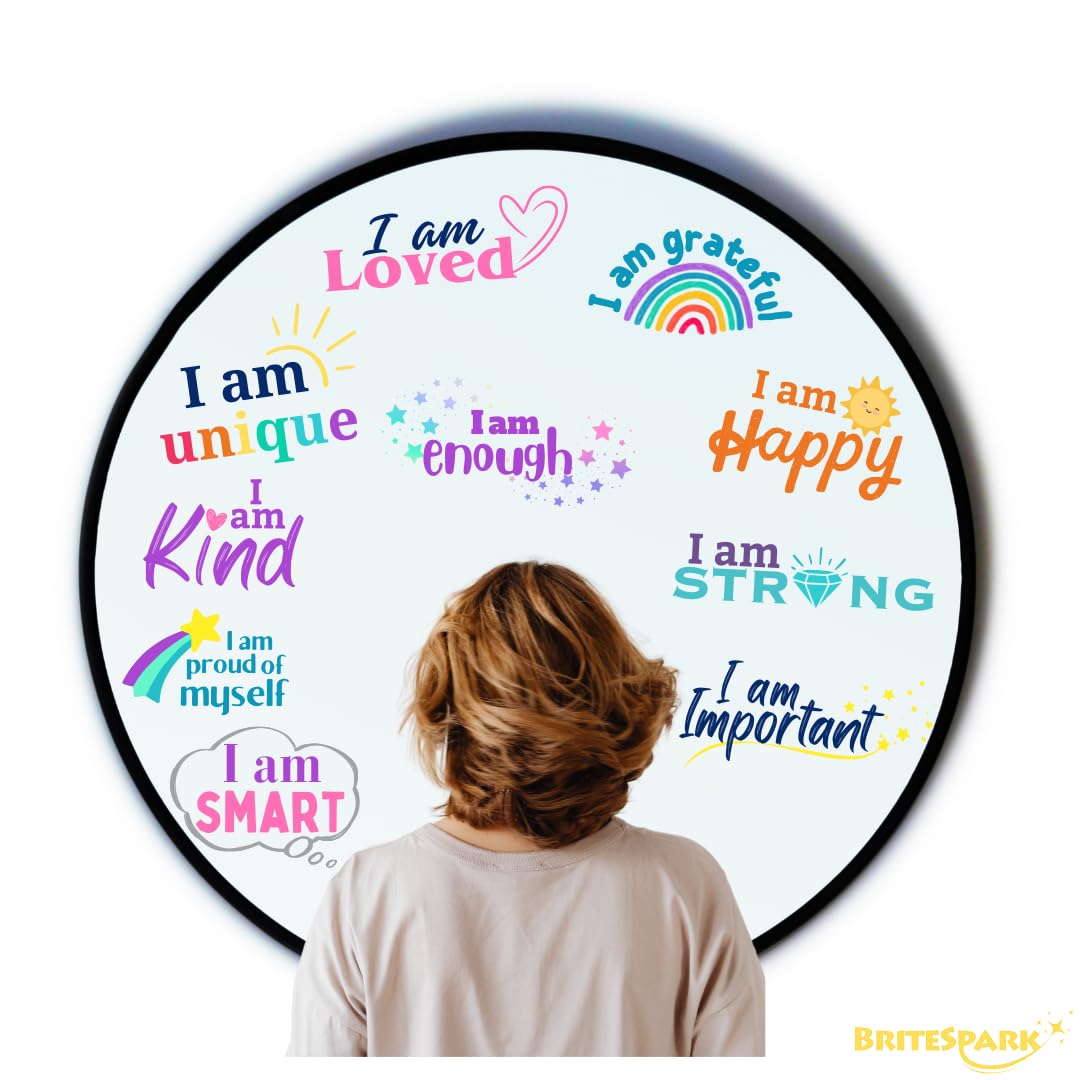 Positive Affirmation Static Sticker - Window Mirror Wall - Adhesive Free - Great for Teachers, Educators, Parents, Children - Bo
