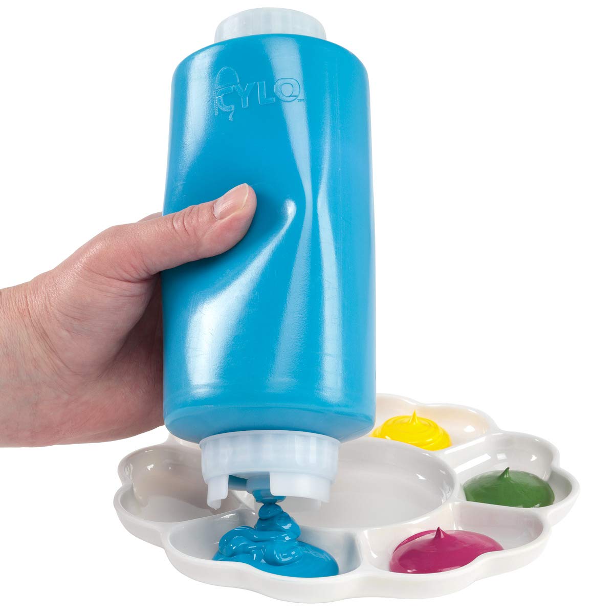 Creative Mark Cylo Fifo Squeeze Bottle -Empty - 12 Pack - 32 Oz. Inverted Squeeze Bottle With Air-Tight Non-Drip Silicone Valve;