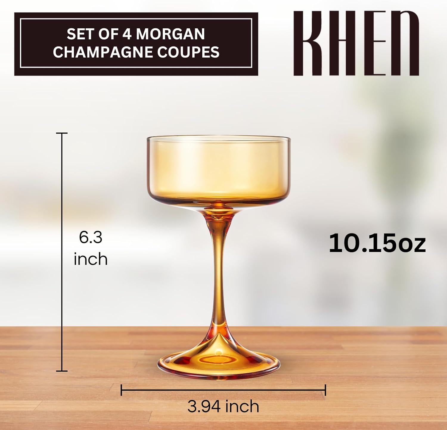 Khen Champagne Coupes Morgan Set Vibrant  - Set of 4 Multicolor