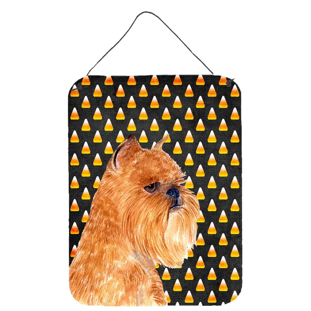 Carolines Treasures SS4287DS1216 Brussels Griffon Candy Corn Halloween Portrait Wall or Door Hanging Prints Aluminum Metal Sign