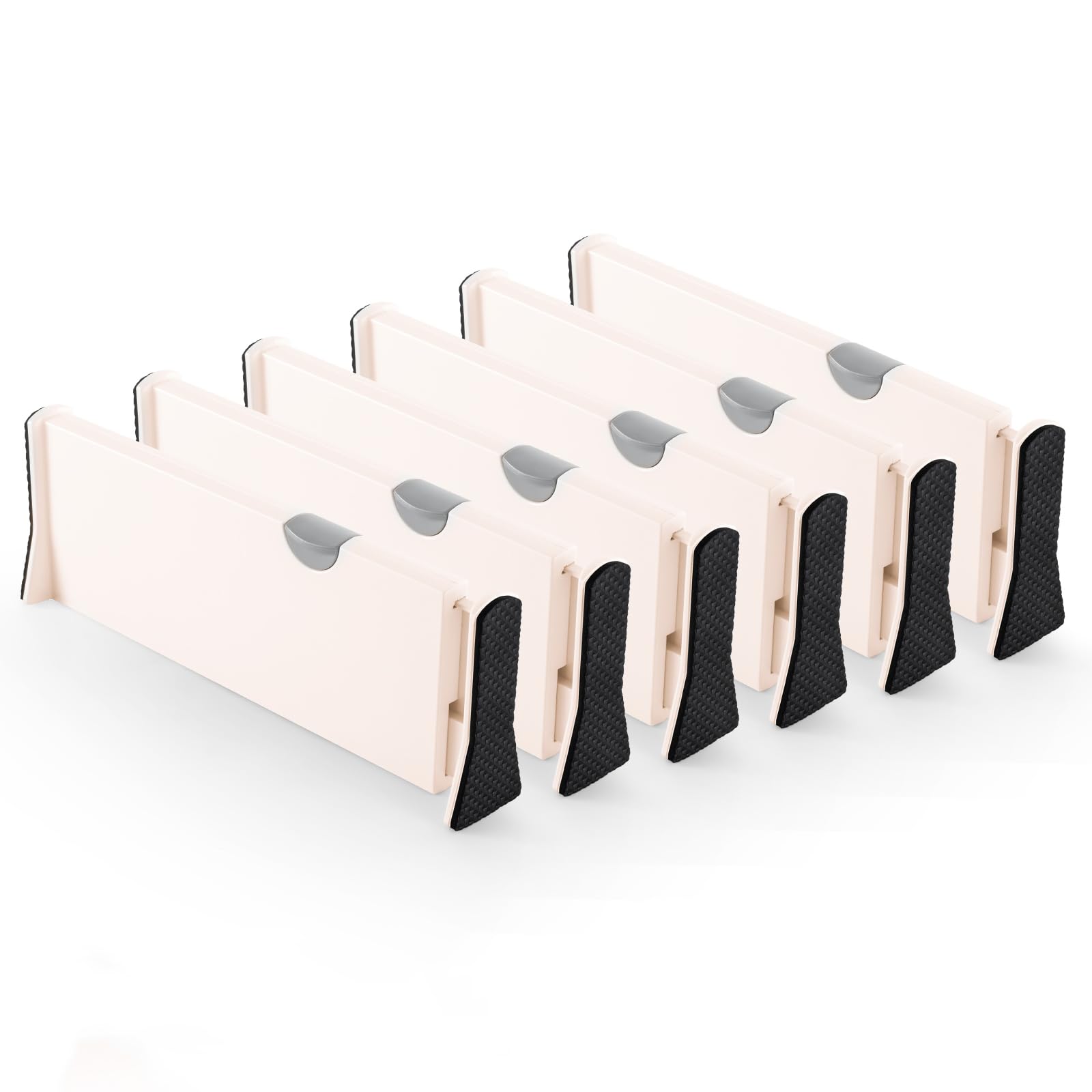 Olyzer 6 Pack Drawer Dividers Organizer, Adjustable Separators 4 High Expandable From 1117 For Bedroom, Bathroom, Dresser, Of