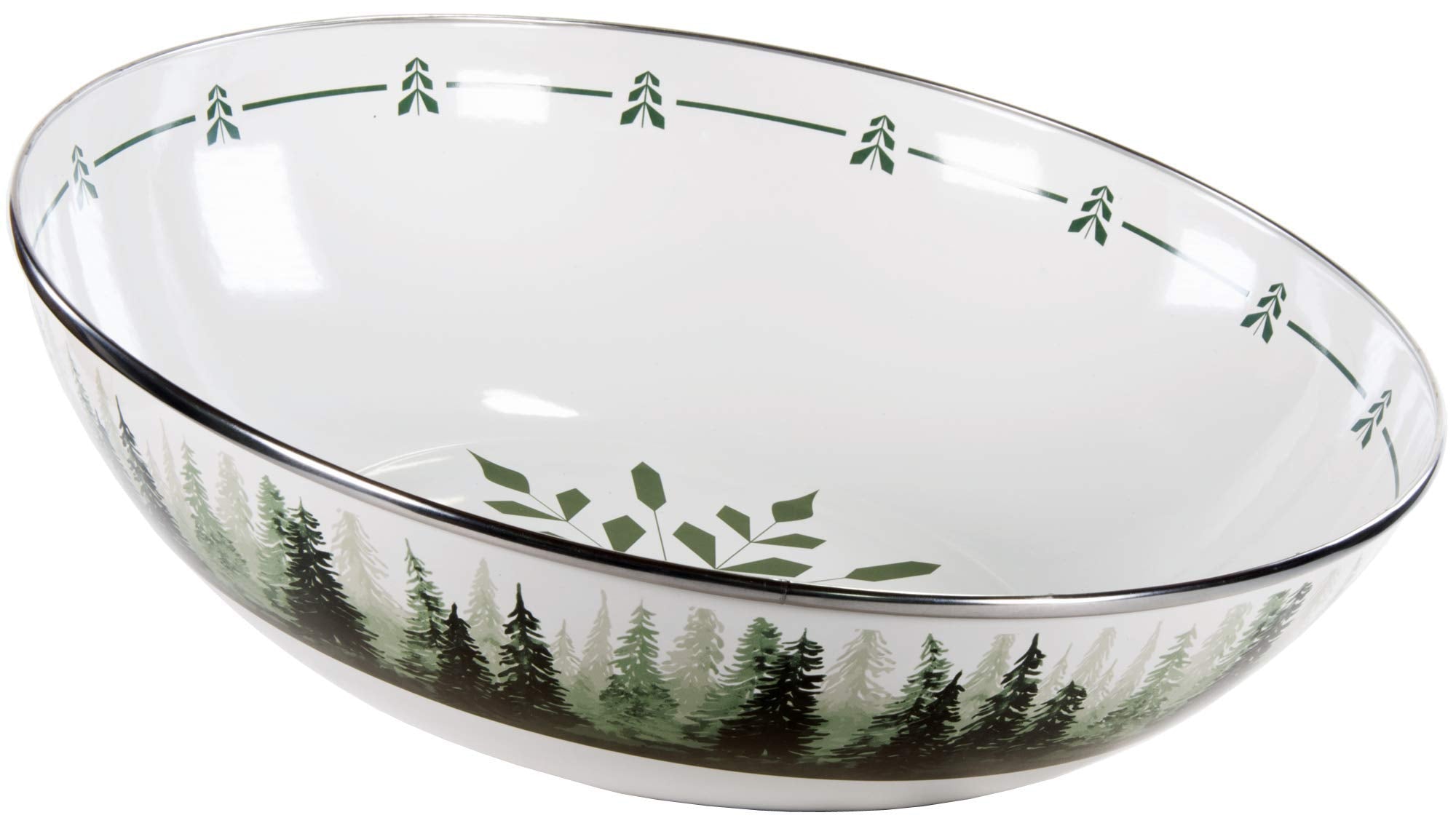 Golden Rabbit Enamelware - Forest Glen Pattern - 5Qt Catering Bowl