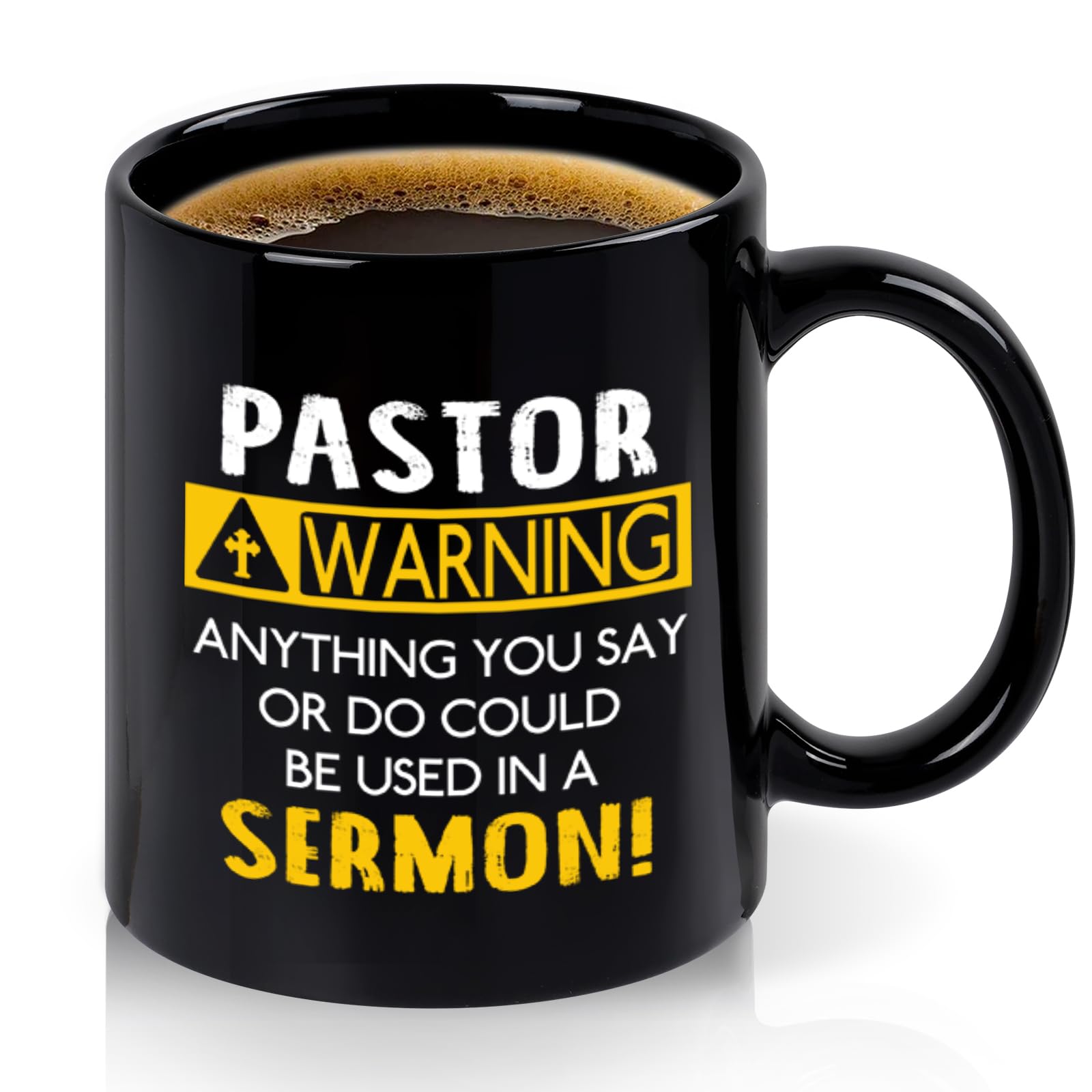 YHRJWN - Pastor Appreciation Gifts, Pastor Warning Coffee Mug, Pastor Appreciation Religious Gifts for Men Friends Coworker, Uni