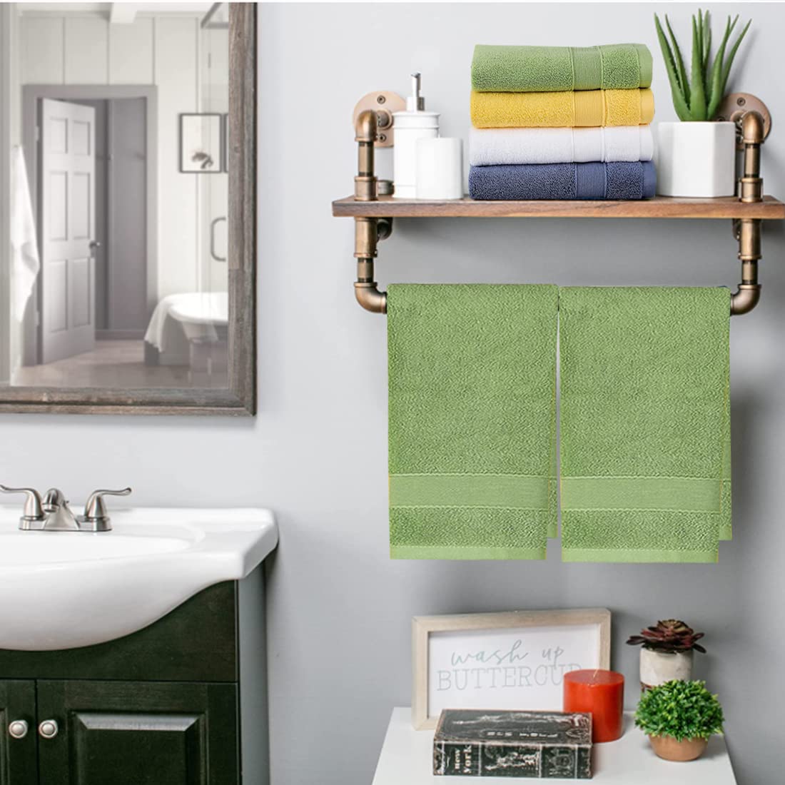 Lchkrep Bathroom Hand Towels (14X30 Inch), Home Soft Cotton Super Soft Highly Absorbent Hand Towels For Bath, Hand, Face, Gym An