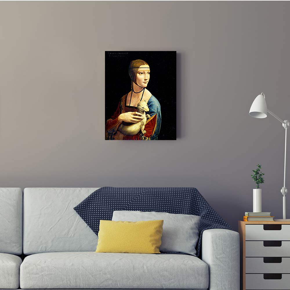 A&T Artwork Lady With An Ermine By Leonardo Da Vinci The World Classic Art Reproductions, Giclee Canvas Prints Wall Art For Home