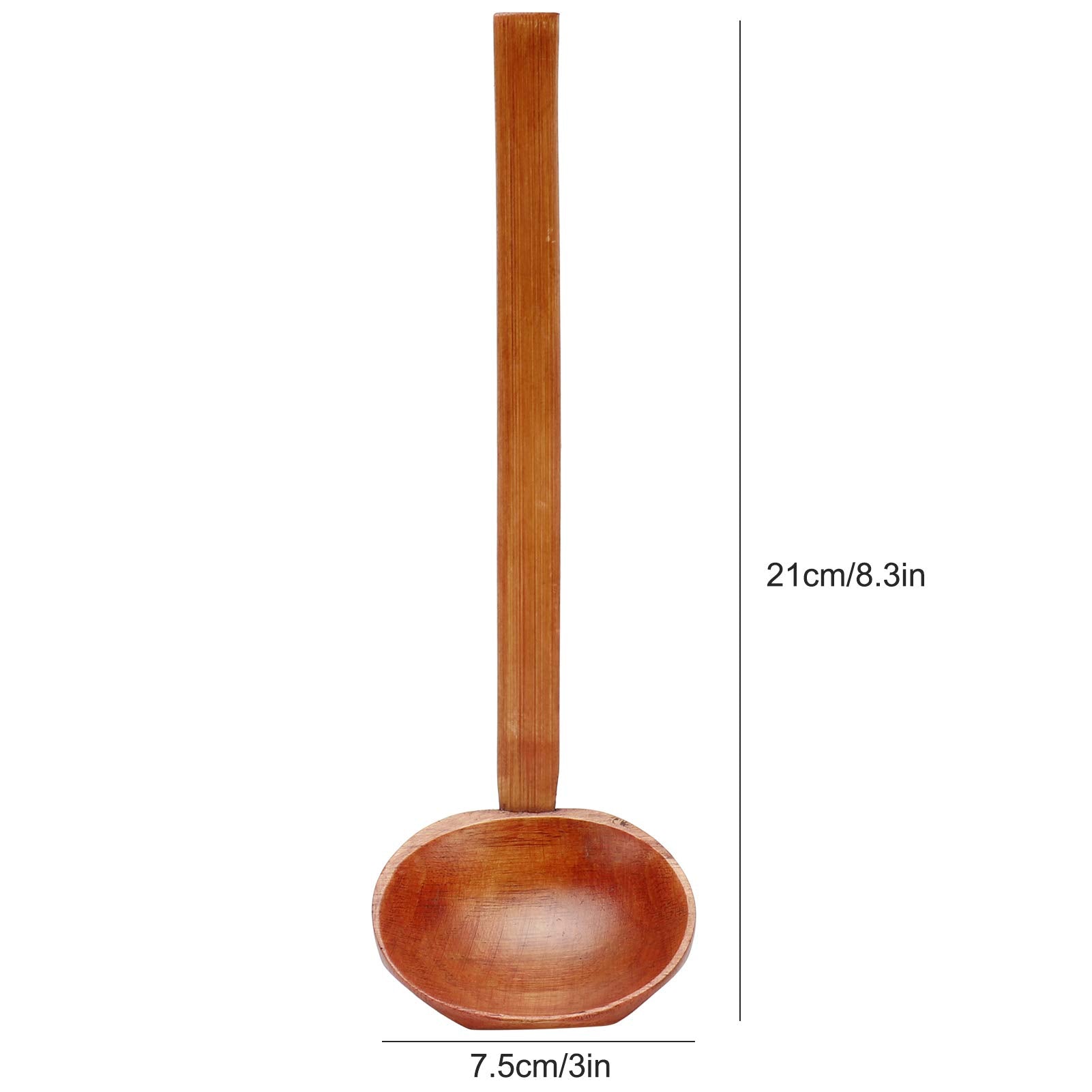 Wooden Ramen Spoon, Japanese 8.3 Inch Wood Ramen Soup Spoon With Long Handle Handcrafted Wooden Soup Ladle Hot Pot Spoon Home Ki
