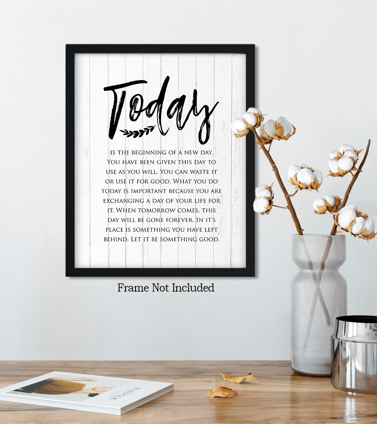 Today Is The Beginning Of A New Day - Inspirational Wall Art - Positive Affirmations - Motivational Quote Wall Art - Home And Of