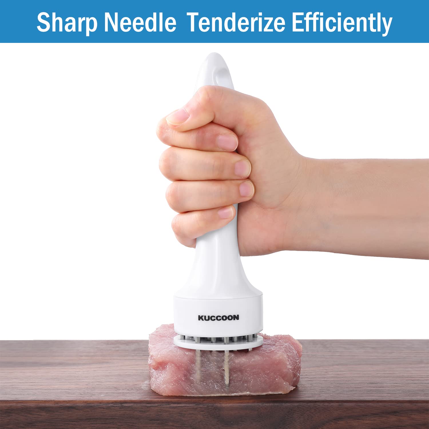 Kuccoon Meat Tenderizer Tool Stainless Steel Needle Ultra Sharp 24 Blades Tenderizer Tool For Tenderizing Beef Chicken Steak Vea
