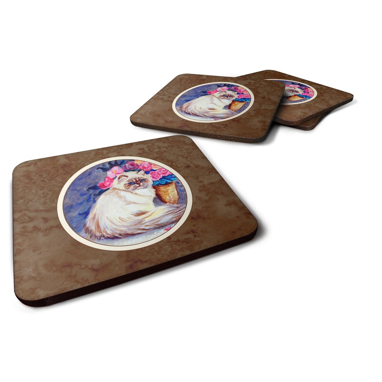 Carolines Treasures Persian Cat Foam Coasters (Set of 4), 3.5, Multicolor